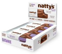 Батончик Nattys Brownie шоколадный с арахисовой пастой и какао без сахара, 45г x 12 шт