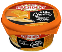 Сыр President плавленый чеддер для закусок 51%, 125г