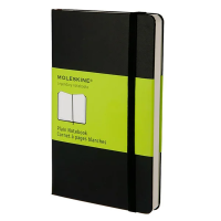 Записная книжка Moleskine Classic Pocket черный, 90х140мм, 96 листов, нелинованный, на сшивке, с резинкой, твердая обложка