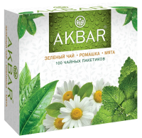 Чай зеленый Akbar ромашка и мята (2г x 100шт), 200г
