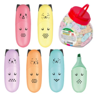 Текстовыделитель Brauberg CUTE CATS PASTEL ассорти, линия 1-5 мм