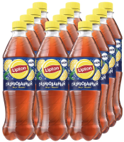 Холодный чай Lipton лимон черный газированный, 500мл x 12 шт