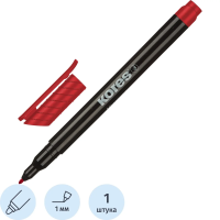 Маркер перманентный Kores красный, 1мм, круглый наконечник