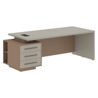 Стол руководителя с тумбой VCT 2290(L) Аметист/Кобра 2200х900х750 VELION