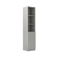 Шкаф-колонка высокий Skyland Simple SR-5U.5, левый, серый, 386х375х1815мм, с глухой малой дверью