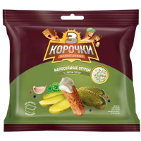 Сухарики Три Корочки ржаные Малосольные огручики - тар-тар, с соусом, 60г