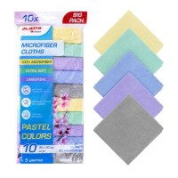 Салфетки из МИКРОФИБРЫ 30х30 см PASTEL COLOUR, big pack, КОМПЛЕКТ 10 штук, 180 г/м2, LAIMA HOME, 700608