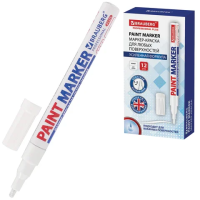 Маркер-краска Brauberg Professional Plus белый, 1-2мм, круглый наконечник