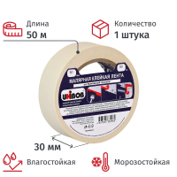 Клейкая лента малярная Unibob 30мм х50м, крепированная