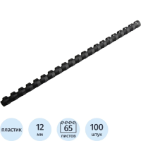 Пружины для переплета пластиковые Attache Economy 12мм черные 100шт/уп