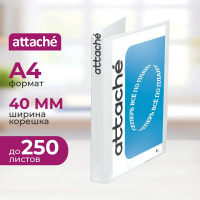 Папка-панорама на 4-х кольцах А4 Attache белая, 40мм