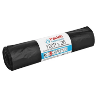 Мешки для мусора 120 л, черного цвета, 20 шт., ПВД, 40 мкм, 70х110 см, PACLAN Professional 'Особо прочные', 402002