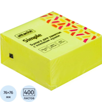 Стикеры Attache Simple куб 76х76, желтый неон 400 л