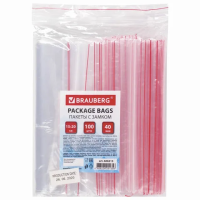 Пакеты с замком Zip Lock Brauberg 15х20см, 40мкм, 100шт/уп