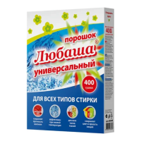 Стиральный порошок для всех типов стирки 400 г ЛЮБАША 'ЛОТОС', для всех типов тканей, 605568