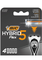 Сменные кассеты для мужской бритвы BIC Flex 5 Hybrid 5 подвижных лезвий, 4 шт