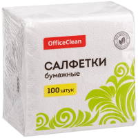 Салфетки бумажные Officeclean 24х24см, 100шт,1слой, белые