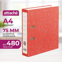Папка-регистратор Attache Economy без мет.уголка_бюдж 75мм ч/б,крас,бум/бум