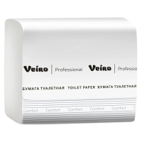 Туалетная бумага листовая Veiro Professional Comfort 2 слоя, 250 листов, белая, TV201
