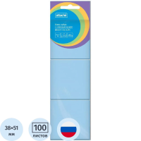 Стикеры Attache Bright colours голубой, 38х51мм, 100 листов