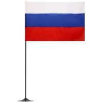 Флаг напольный Титан Россия 90х135 см, с флагштоком