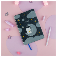 Записная книжка А5 80л., ЛАЙТ, кожзам, MESHU 'Cutestar', съемная пластиковая обложка с дизайном, пантон, белила, блок в линию