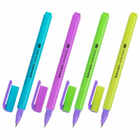 Гелевая ручка Brauberg Color Neon черная, 0.35мм, корпус ассорти