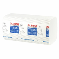 Бумажные полотенца Laima Universal White Plus H3, 1 слой, V-сложение, 250лист, белые, 20 пачек
