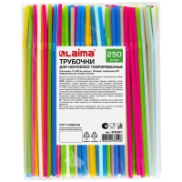 Трубочки для коктейлей Laima цветные, гофрированные, пластиковые, d=5мм, 24см, 250шт/уп
