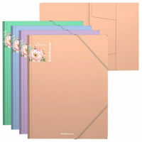 Папка на резинках ERICH KRAUSE 'Matt Pastel Bloom', до 300 листов, ассорти, 600 мкм, 61202