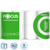 Туалетная бумага Focus Economic, 2 слоя, 8 рулонов, 15м, белая, 5056378