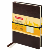 Записная книжка Brauberg Western, А6, 128 листов, в клетку, на сшивке, гладкая кожа