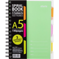 Бизнес тетрадь Attache Spiral Book салатовый, А5, 140 листов, в клетку, на спирали