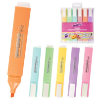 Набор текстовыделителей ЮНЛАНДИЯ 6 шт., АССОРТИ, 'COLORSTAR PASTEL', линия 1-4 мм, 151717