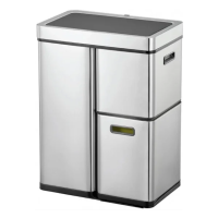 Мусорное ведро Eko 30+15+15л, металлик, сенсорное, EK9338 MT-30L+15L+15L