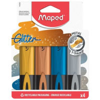 Набор текстовыделителей Maped FLUO PEPS Glitter ассорти, линия письма 1-5 мм