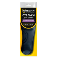 Стельки для обуви с ЭФФЕКТОМ ПАМЯТИ, материал MEMORY FOAM, размер RU 34-39 / EU 35-40, с линиями выреза, SHEGRA (ШЕГРА), 700746