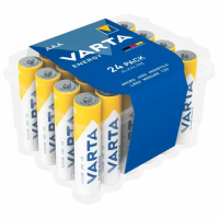 Батарейки алкалиновые 'мизинчиковые' КОМПЛЕКТ 24 шт., VARTA ENERGY, ААА (LR03,15А), пластиковый бокс, 4103229224