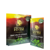 Чай Принцесса Нури Высокогорный с мятой, черный, 25 пакетиков