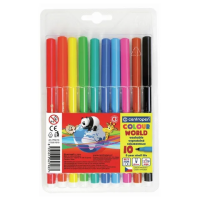 Фломастеры для рисования Centropen Colour World 7550 10 цветов, смываемые