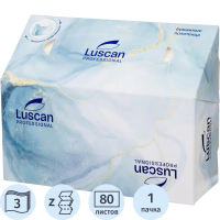 Бумажные полотенца Luscan Prof H2, 3 слоя, Z-сложение, 80лист, белые