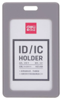 Бейдж для пропуска Deli 8317gray 54х89мм вертикальный без крепления силикон серый