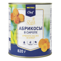 Абрикосы Metro Chef половинки очищенные, в сиропе, 850мл