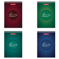 Блокнот Brauberg Luxery ассорти, А6, 60 листов, в клетку, на спирали