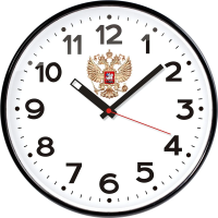 Часы настенные TROYKA 77770732 круг, белые, черная рамка, 30,5х30,5х4 см