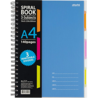 Блокнот Attache Spiral Book синий, А4, 140 листов, в клетку, на спирали