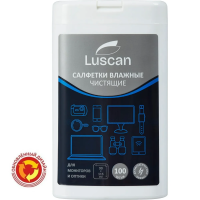 Салфетки чистящие для мониторов Luscan в тубе, 100 шт