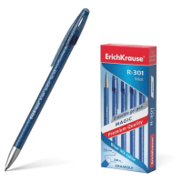 Гелевая ручка стираемая Erich Krause R-301 Magic Gel синяя, 0.5мм, синий корпус