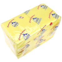 Салфетки бумажные Roshy 24х24см, 250шт, 2 слоя, желтые
