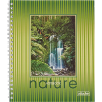 Тетрадь Attache Nature, А5, 60 листов, в клетку, на спирали, мелованный картон
